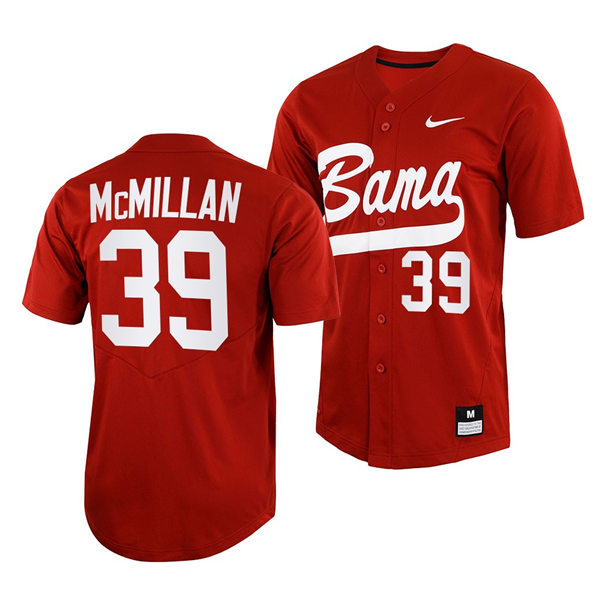 Mens Youth Alabama Crimson Tide #39 Garrett McMillan Crimson College Baseball Softball Limited Jersey