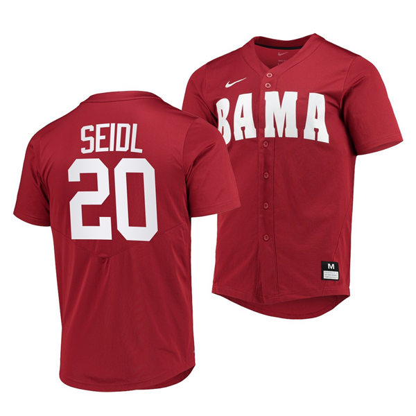 Mens Youth Alabama Crimson Tide #20 Tommy Seidl 2020 Crimson BAMA College Baseball Limited Jersey