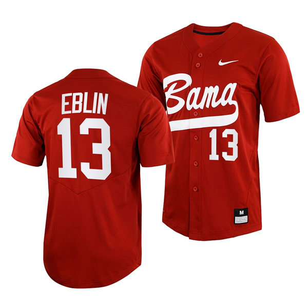 Mens Youth Alabama Crimson Tide #13 Bryce Eblin Crimson College Baseball Softball Limited Jersey