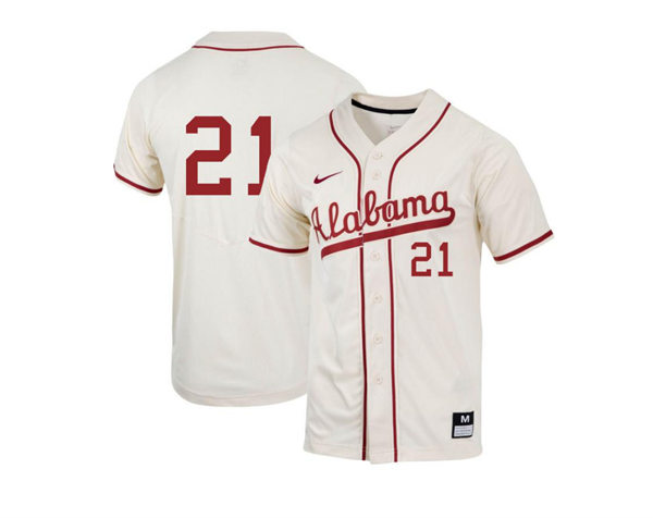 Mens Youth Alabama Crimson Tide #21 Andrew Pinckney Natural College Baseball Game Jersey