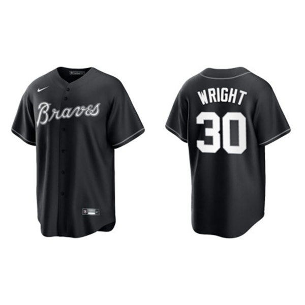 Mens Atlanta Braves #30 Kyle Wright Nike 2022 Black Collection Jersey