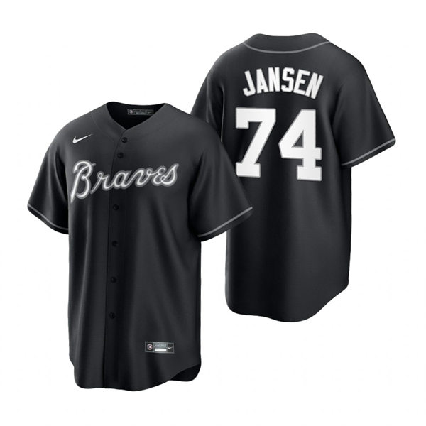 Mens Atlanta Braves #74 Kenley Jansen Nike 2022 Black Collection Jersey