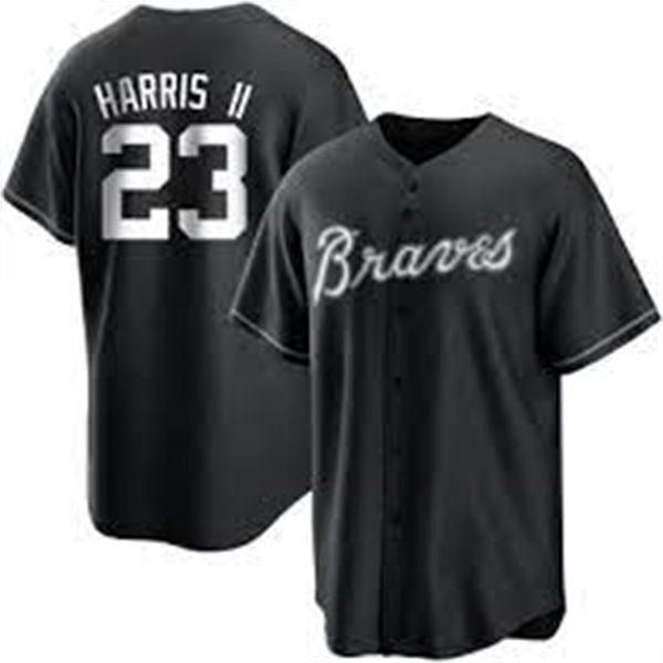 Mens Atlanta Braves #23 Michael Harris II Nike 2022 Black Collection Jersey