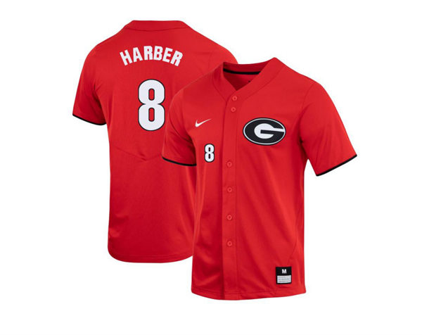 Mens Youth Georgia Bulldogs #8 Parks Harber Diamonds Nike 2022 Red College Baseball Game Jersey