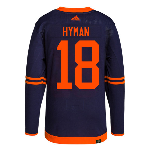 Men's Edmonton Oilers #18 Zach Hyman adidas Navy Alternate Player Jersey
