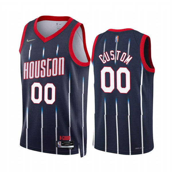 Men's Youth Houston Rockets Custom Navy 75th Season Diamond Nike 2021-22 City Edition Jersey
