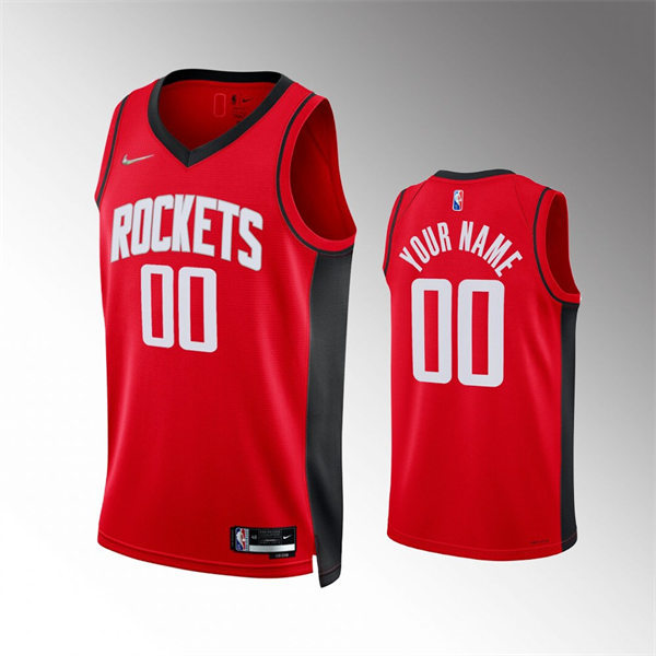 Men's Youth Houston Rockets Custom Red Diamond Nike 2021-22 Icon Edition Jersey