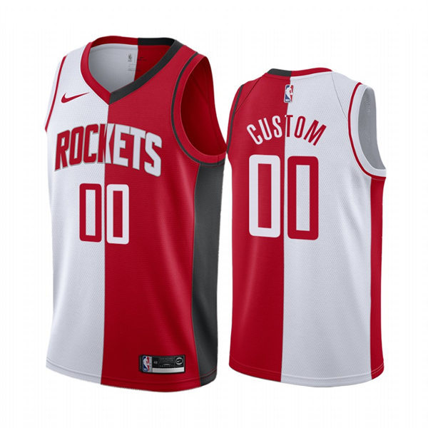 Men's Youth Houston Rockets Custom Nike White Red Split Edition Jersey