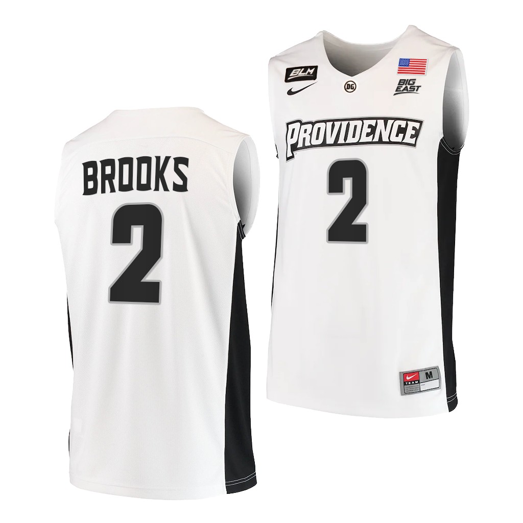Mens Youth Providence Friars #2 MarShon Brooks White 2021-22 College Basketball Game Jersey