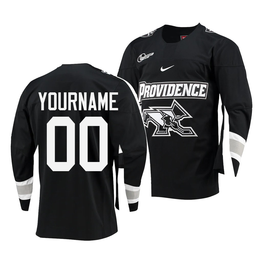 Mens Youth Providence Friars Custom Nike Black College Hockey Game Jersey