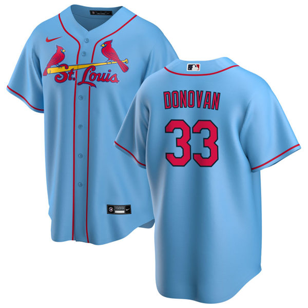Men's St. Louis Cardinals #33 Brendan Donovan Light Blue Alternate CoolBase Jersey