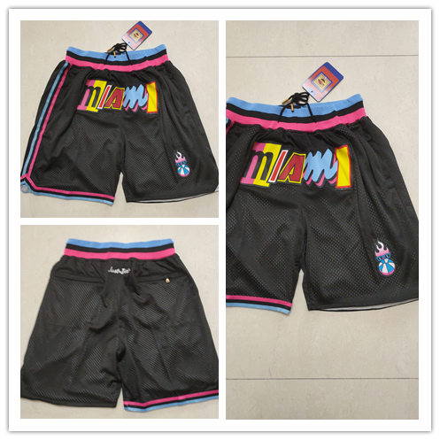 Mens Miami Heat Justdon Black Rainbow 202122 City Edition Swingman Shorts