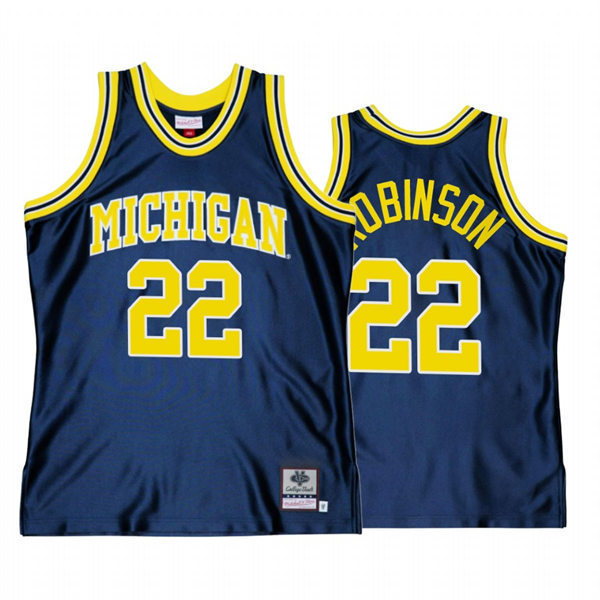 Mens Youth Michigan Wolverines #22 Duncan Robinson Navy Throwback Alumni Basketball Jersey