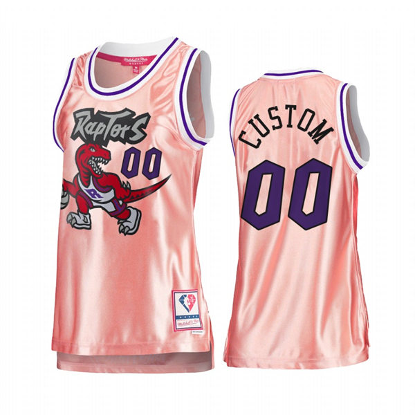 Womens Toronto Raptors Custom Mitchell & Ness Pink 75th Anniversary Rose Gold Swingman Jersey