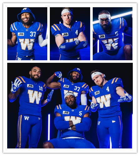 Men's Youth CFL Winnipeg Blue Bombers Custom 2022 New Era Alternate Blue Uniform Jersey