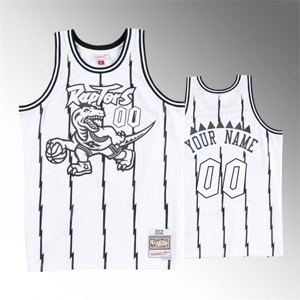 Men's Youth Toronto Raptors Custom WhiteOut Mitchell & Ness Hardwood Classics Concord Collection Jersey