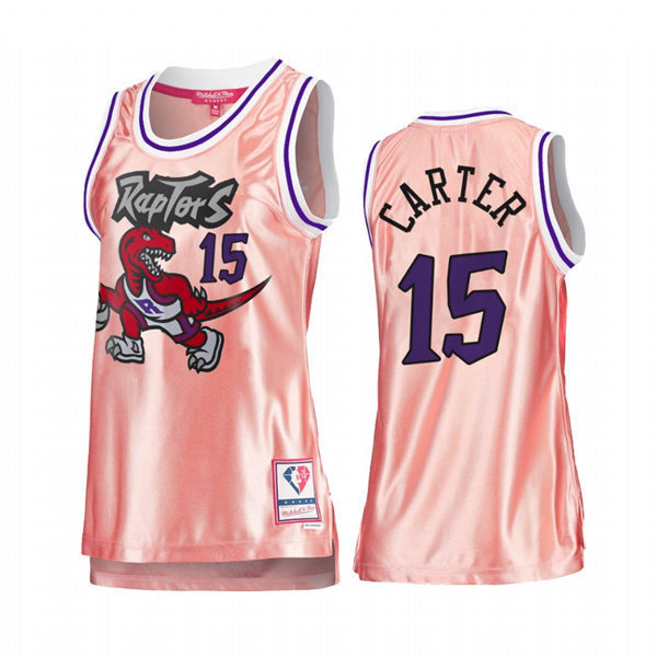 Womens Toronto Raptors #15 Vince Carter Pink 75th Anniversary Rose Gold Swingman Jersey