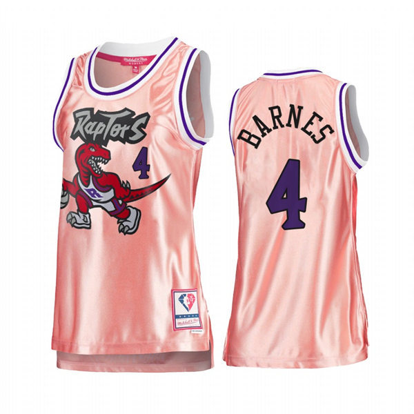 Womens Toronto Raptors #4 Scottie Barnes Pink 75th Anniversary Rose Gold Swingman Jersey