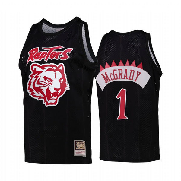 Mens Toronto Raptors #1 Tracy Mcgrady Black 2022 Lunar New Year of Tiger Classic Jersey