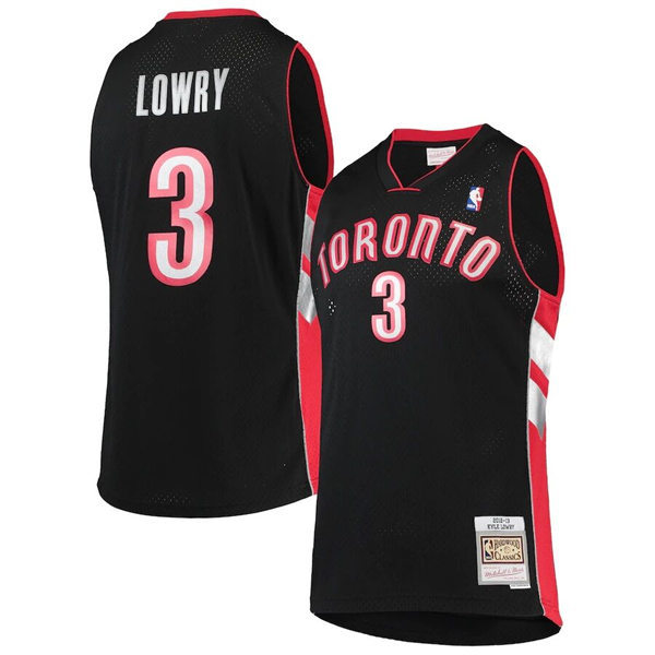 Men's Toronto Raptors #3 Kyle Lowry Black Mitchell & Ness 2012-13 Hardwood Classics Swingman Jersey