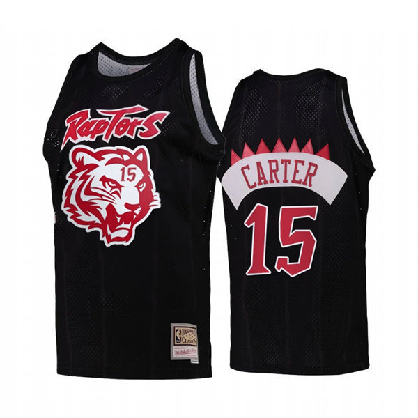 Mens Toronto Raptors #15 Vince Carter Black 2022 Lunar New Year of Tiger Classic Jersey