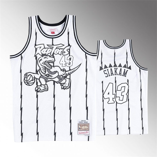 Mens Toronto Raptors #43 Pascal Siakam WhiteOut Mitchell & Ness Hardwood Classics Concord Collection Jersey
