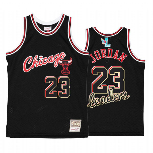 Mens Chicago Bulls #23 Michael Jordan Mitchell & Ness My Towns Leaders Black Windy City Jersey