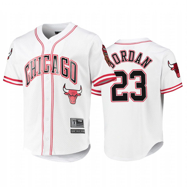 Mens Chicago Bulls #23 Michael Jordan White Pro Standard Capsule Baseball Jersey