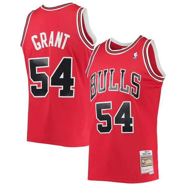 Mens Chicago Bulls #54 Horace Grant Mitchell & Ness Red 1990-91 Hardwood Classics Throwback Jersey