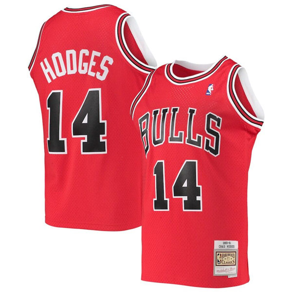 Mens Chicago Bulls #14 Craig Hodges Red Mitchell & Ness 1991-92 Hardwood Classics Swingman Jersey