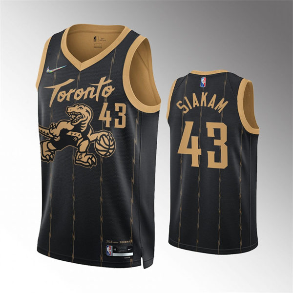 Mens Toronto Raptors #43 Pascal Siakam Black Stitched 2021-22 City Edition Jersey