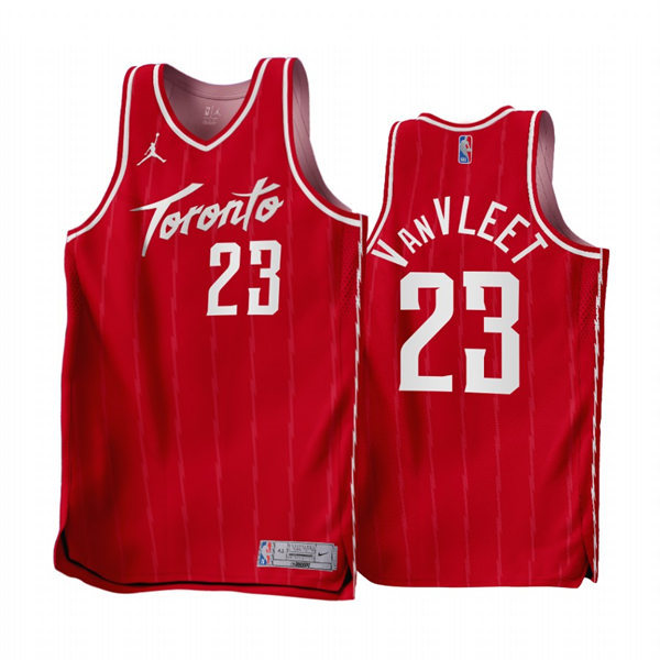Mens Toronto Raptors #23 Fred VanVleet 2022-23 Red Earned Edition Jersey