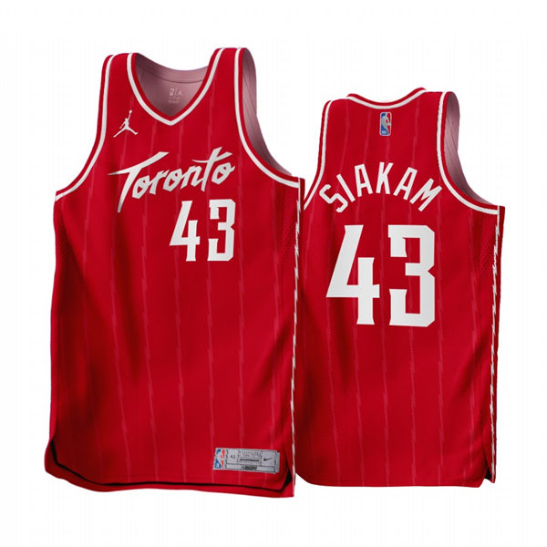 Mens Toronto Raptors #43 Pascal Siakam 2022-23 Red Earned Edition Jersey