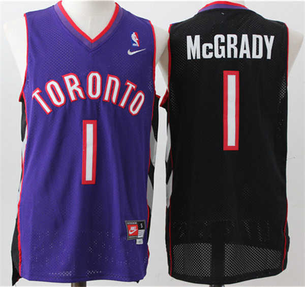 Mens Toronto Raptors #1 Tracy Mcgrady Nike Purple Black Mixture Jersey