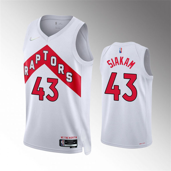 Mens Toronto Raptors #43 Pascal Siakam 2021-22 White Association Editio Jersey