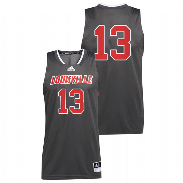 Mens Youth Louisville Cardinals #13 Ray Spalding Grey College Basketball Reverse Retro Jersey