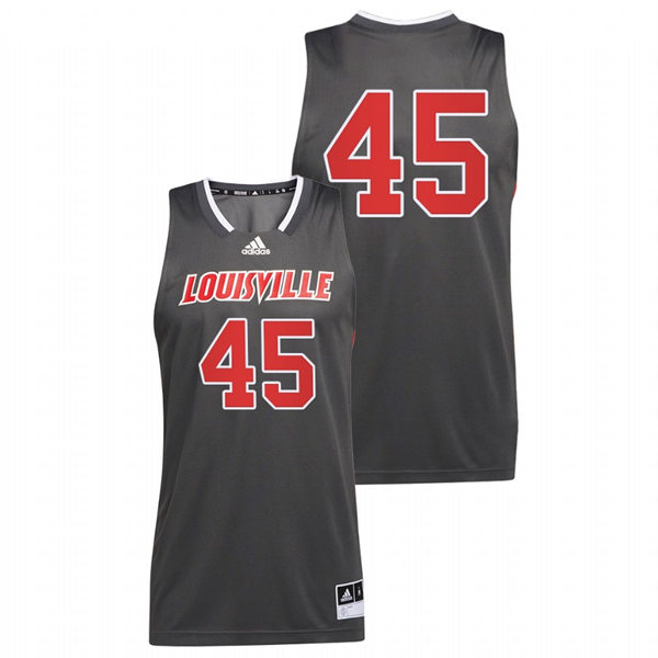 Mens Youth Louisville Cardinals #45 Donovan Mitchell Grey College Basketball Reverse Retro Jersey