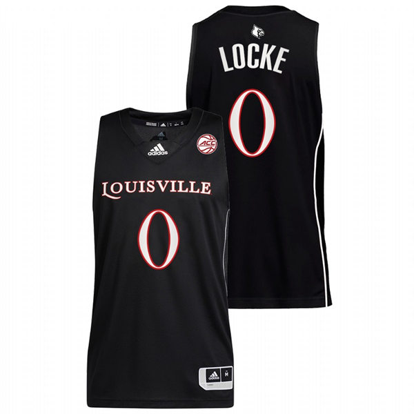Mens Youth Louisville Cardinals #0 Noah Locke 2022 Black College Basketball Jersey