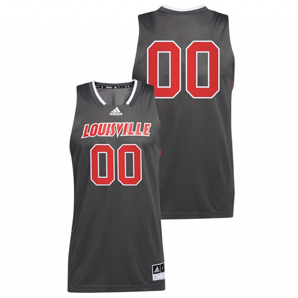 Mens Youth Louisville Cardinals Custom Adidas Grey College Basketball Reverse Retro Jersey