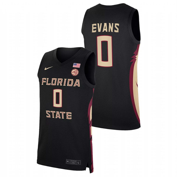 Mens Youth Florida State Seminoles #0 RayQuan Evans Black College Basketball Game Jersey