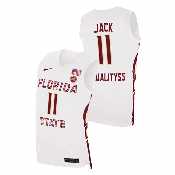 Mens Youth Florida State Seminoles #11 Nathanael Jack White College Basketball Game Jersey