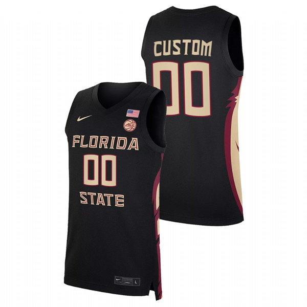 Mens Youth Florida State Seminoles Custom Nike Black College Basketball Game Jersey