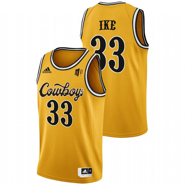 Mens Youth Wyoming Cowboys #33 Graham Ike 2022 Gold College Basketball Game Jersey