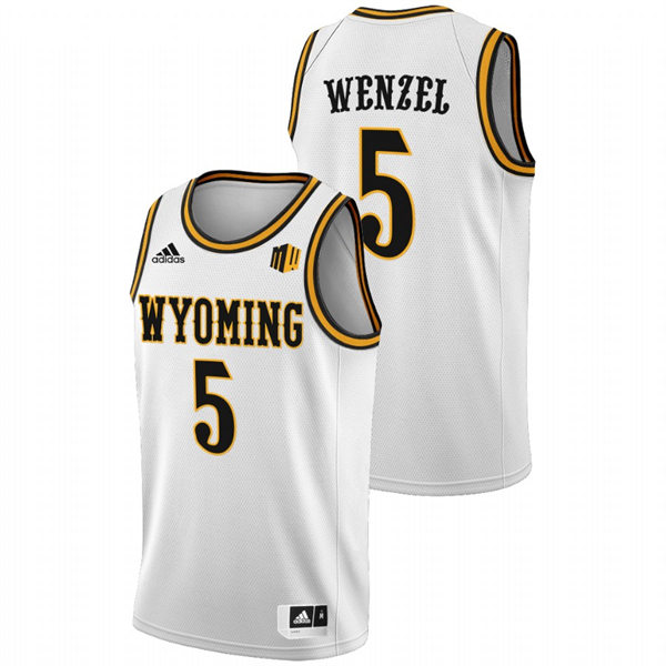 Mens Youth Wyoming Cowboys #5 Brendan Wenzel 2022 White College Basketball Game Jersey