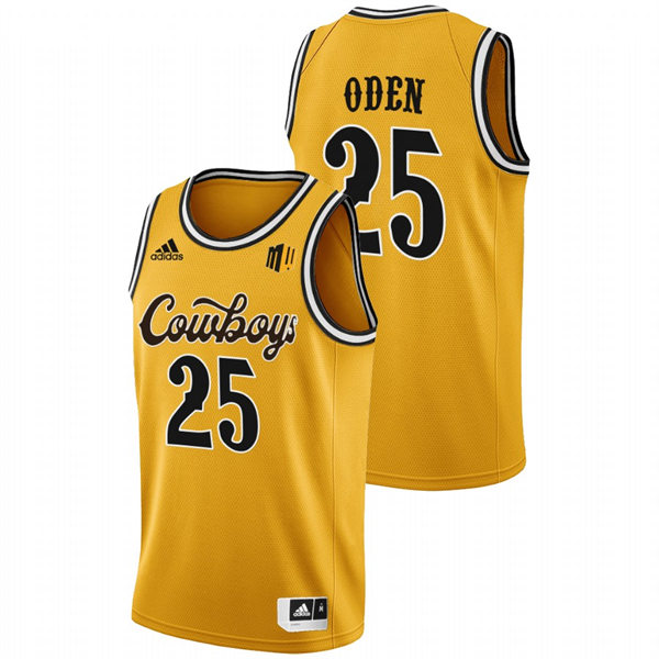 Mens Youth Wyoming Cowboys #25 Jeremiah Oden 2022 Gold College Basketball Game Jersey
