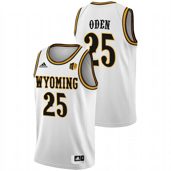 Mens Youth Wyoming Cowboys #25 Jeremiah Oden 2022 White College Basketball Game Jersey