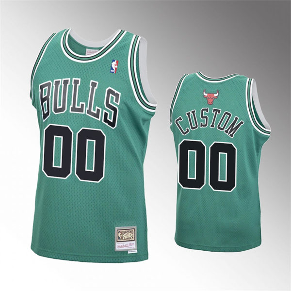 Mens Youth Chicago Bulls Custom  St. Patrick Green Throwback Jersey