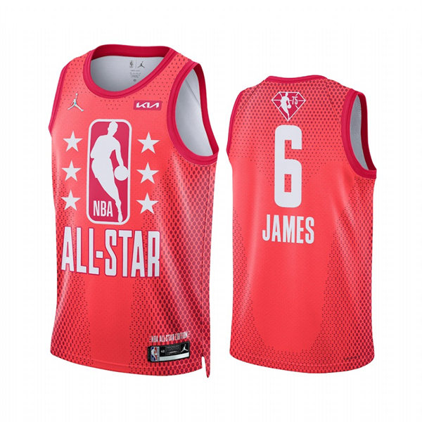 Mens Los Angeles Lakers #6 LeBron James Maroon Reserves 2022 NBA All-Star Jersey