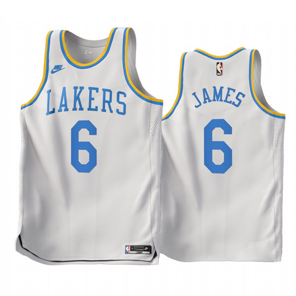 Mens Los Angeles Lakers #6 LeBron James White 2022-23 Classic Edition Jersey