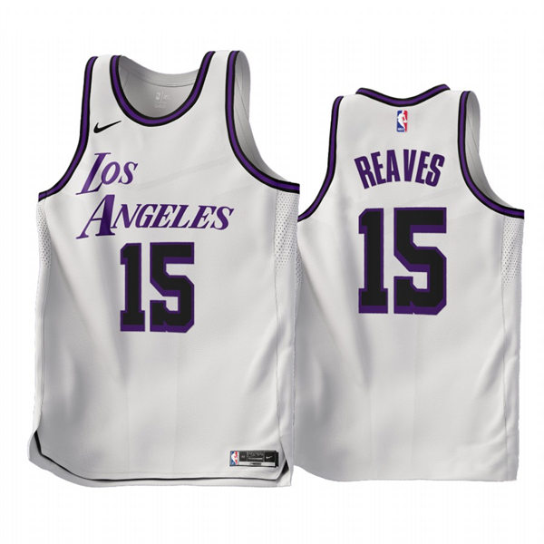 Mens Los Angeles Lakers #15 Austin Reaves White 2022-23 City Edition Jersey